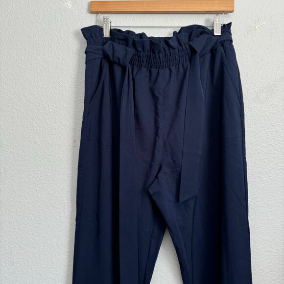 Grace KarinNavy Paperbag Waist Wide-Leg Pants  Size XL Polyester & Spandex Bl - Picture 10 of 11